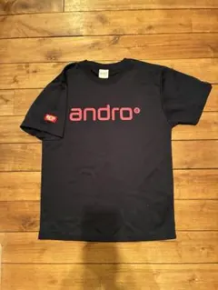 andro ロゴプリント Tシャツ ネイビー