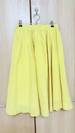 ロペピクニック フレアスカート 膝丈 イエロー
