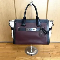 COACH コーチ ハンドバッグ スワッガー 美品 36995　バイカラー