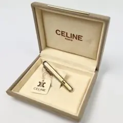 未使用 タグ付き 箱付き CELINE ネクタイピン 馬車ロゴ ゴールド
