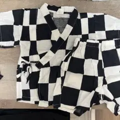 白黒チェック甚平セット 90cm