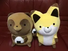 タヌキとキツネ おべんとう売り タヌキ食堂・キツネ商店ぬいぐるみ