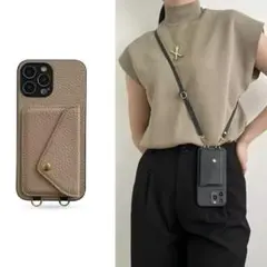 iPhone16eケース♡ショルダーストラップケース　カードケース　韓国　女子