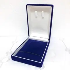 Mネイビー 外箱付き パールアクセサリーケース ネックレス＋ピアスイヤリング収納