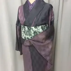 紫系単衣小紋のサムネイル