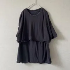 buoybuoy OGV強撚天竺 フレアTシャツ ブラックのサムネイル