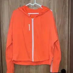 Reebok オレンジ パーカー Lサイズ　ランニング