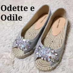 屋内試着のみ！Odette e Odile　ビジューフラットサンダル　24.5のサムネイル