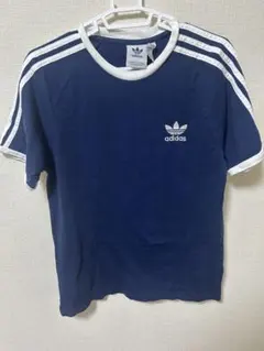 adidas アディダス ネイビー 半袖Tシャツ 3本ライン