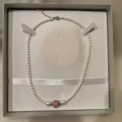 パール　ピンク石　ネックレス