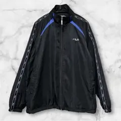 FILA（フィラ）裏ボア ウインドブレーカー トラックジャケットブラックMサイズ