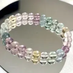 天然石 マカロンカラー フローライト 約7mm ブレスレット