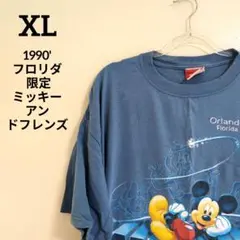 1990DisneyVintageフロリダ限定ミッキーマウスメンズTシャツ青XL