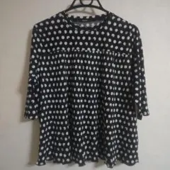 PREZZO ドット柄 五分袖トップス M〜L