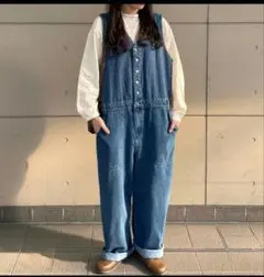 サマンサモスモス　デニムサロペット