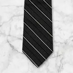 ブルックスブラザーズ　ネクタイ　レジメンタルストライプ　ブラック　ドット柄