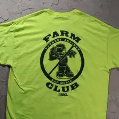 ネオンイエロー　ラップミュージック　Farm club Tシャツ