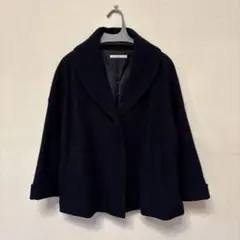e.r.g* ダークネイビー 9部袖丈コート　ゆったりサイズ