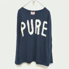 【タグ付き】CUBE SUGAR　ロゴ 長袖Tシャツ カットソー M ネイビー