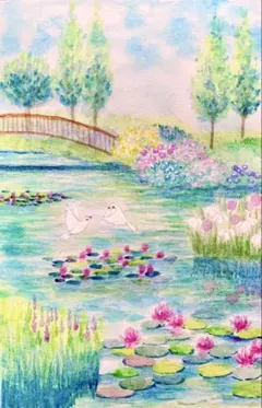 水彩画 菖蒲が咲く地 値段は※900円です - メルカリ