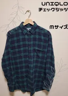【UNIQLO】チェックボタンダウンシャツ　Mサイズ