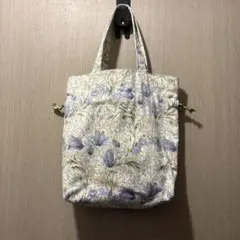 ハンドメイド 巾着トートバッグ 花柄