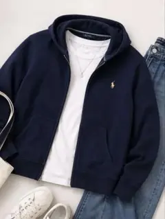 POLO パーカー　ネイビー
