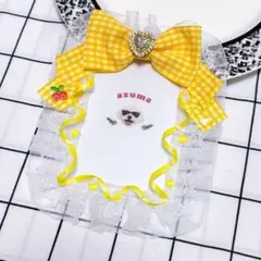 バッグチェーン加工あり 硬質ケース トレカケース デコ B8 黄色 286