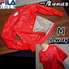 フィラ ゴルフ　2way スニードジャック　プルオーバー　ウェア　半袖シャツ　赤
