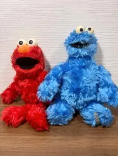 【平成レトロ】USJ セサミストリート エルモ クッキーモンスター ぬいぐるみ