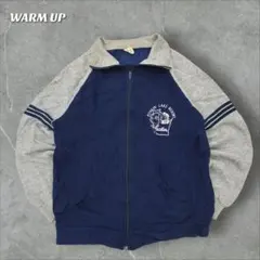 WARM UP USA製 80s フルジップアップスウェットトレーナー L