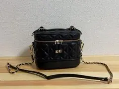 RANDA キルティング2WAYバニティバッグ ブラック