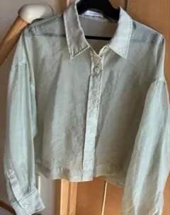 JEANASIS 薄いミントグリーン クロップドシャツのサムネイル
