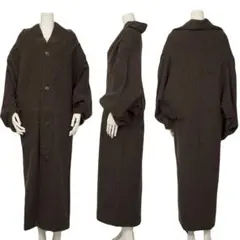 Plantation ピリングウール変形コート 茶 M