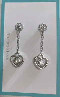 マグネットイヤリング　Sハート&クリスタル×Sキャッチ