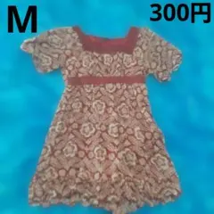 Mサイズ　半袖ワンピース　赤　女性　夏物