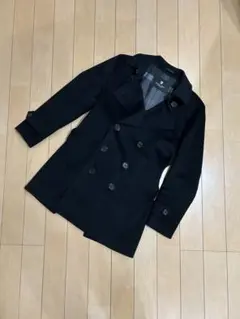 ブラックレーベル　クレストブリッジ　トレンチ ウールコート　黒