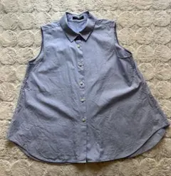 TOMORROWLAND 薄い青 ノースリーブシャツ　M 38