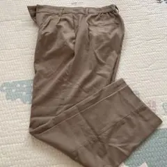 LOWRYS FARMベージュ スラックス ゴム入りウエスト パンツ