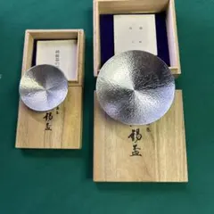 純錫製 茶托 山水 五枚 共箱入 純錫製 茶托 山水 五枚 共箱入 純錫製 茶托 山水 五