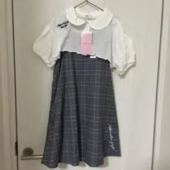 ALGY チェック柄 半袖ワンピース XXS