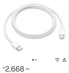 Apple 60W USB-C 充電ケーブル(1m)