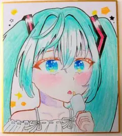 初音ミク　アイス　夏　女の子　可愛い　美少女　イラスト