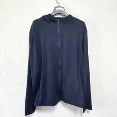 ユニクロ エアリズムUVカットメッシュパーカーネイビー3XL大きいサイズゆったり