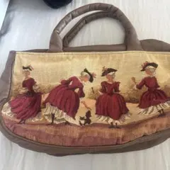 doll jazette 刺繍デザイン ハンドバッグ　アンティーク　イギリス