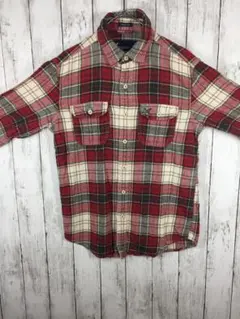アメリカンイーグル　ネルシャツ　USA古着＊レッド　Sサイズ　B-6-14