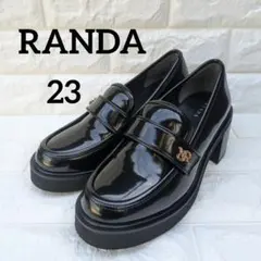 RANDA モノグラム ボリュームソール ローファー 厚底 ブラック 黒　23のサムネイル