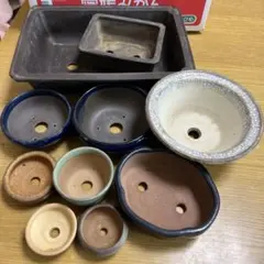 a*y様 陶器製植木鉢、盆栽、10点セット（複数サイズ）、新品有り