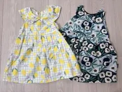 女の子 ワンピース 2枚セット レモン柄 花柄 夏服 まとめ売りのサムネイル