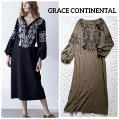 美品✨定価3.6万　グレースコンチネンタル カフタン刺繍ワンピース　ロング